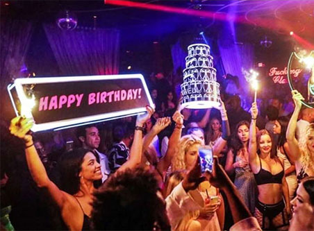 Birthday celebration at a strip club in Vegas